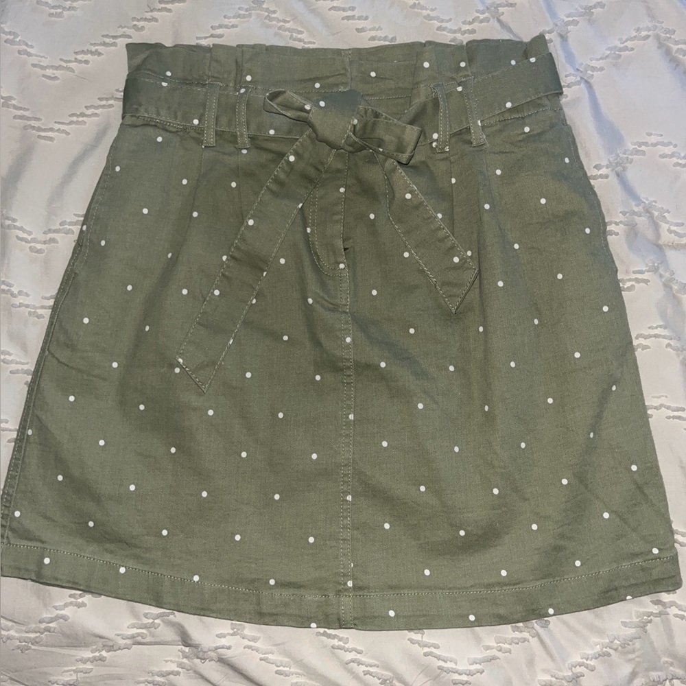 Olive Green Polka Dot Skirt NWT Size L
